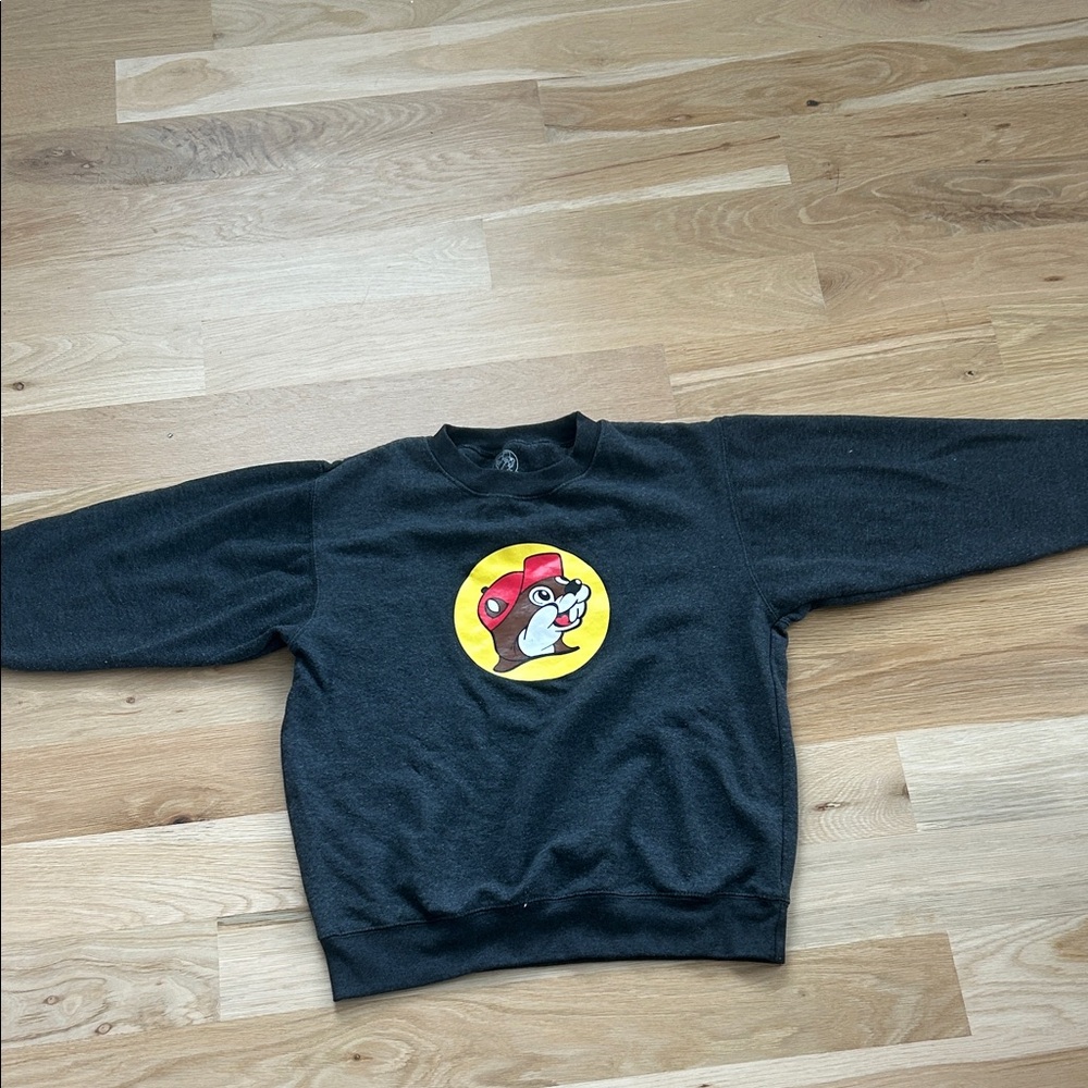 Dark Gray Sweater with Cartoon Patch